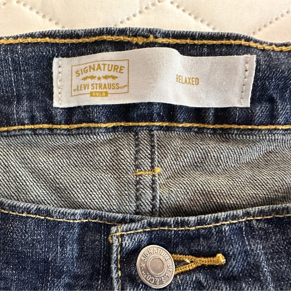 Signature Levi Strauss Relaxed Jeans Mens 40x32 Blue Stretch Denim - Picture 3 of 6